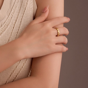 Bague Ouverte Motif Coquillage Plaque Or 18K Acier Inoxydable Minimaliste Ajustable Style Ins Bijoux Pour Femmes