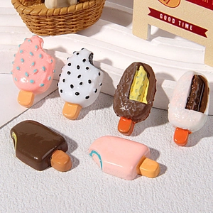 Miniature resin popsicle charms in various flavors for DIY crafts and phone case decor