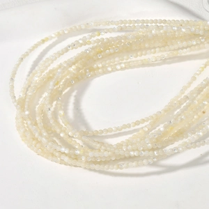 Macro view of 2-2.5mm mini natural white mop shell beads for DIY jewelry making
