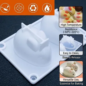 Bunny and cat paw silicone molds for jelly and rice cakes with reinforced back structure