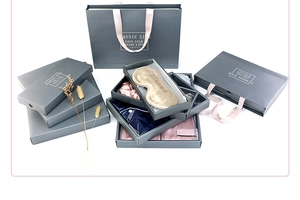 Luxury 22 momme silk bedding gift set with pajamas, eye mask, and premium packaging