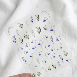 Adesivi Per Unghia Mughetto Sottile Flessibile Autoadesivo 5D Decorazioni Floreali Manicure