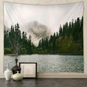 Natural Landscape Forest Mountain Tapestry For Bedroom Living Room Wall Hanging Aesthetic Nordic Home Room Background Decor