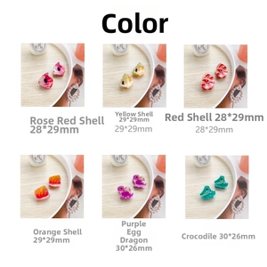 Macro detail of acrylic monster hair clips showing colorful resin textures and precise sizing