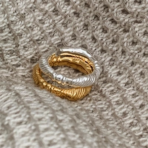 Knotted Ring 925 Sterling Silver Twisted Rope Spiral Texture Adjustable Open Band Minimalist Vintage Jewelry Women