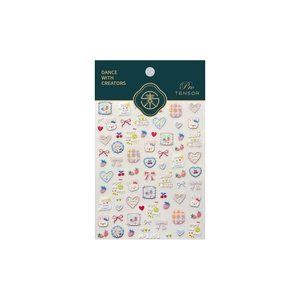 3D embossed rabbit nail stickers with cute bows and strawberries, M-1151 Japanese style