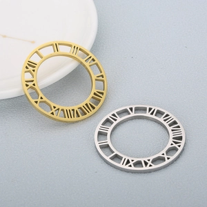Minimalist stainless steel pendants with hollow Roman numeral design in gold and silver finish