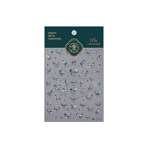 Holographic 3D butterfly nail art stickers with laser stars effect, model M-563