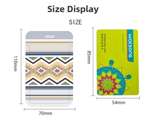Größentabelle für den 110x70mm Ausweishalter mit geometrischem Muster für Studentenkarten