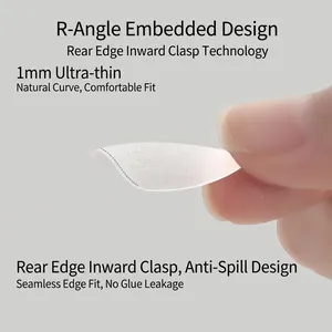 Ultrathin 1mm seamless matte ballet fake nails with R-angle and anti-overflow design