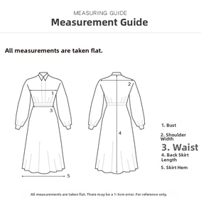 Detailed size guide and measuring instructions for the V-neck printed mini dress