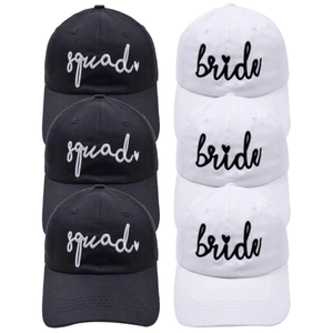 Bride squad and bride embroidery baseball cap set for bachelorette wedding party
