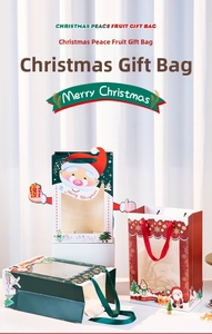 Detailansicht der Weihnachts-Geschenktüten mit Sichtfenster und festlichen Motiven