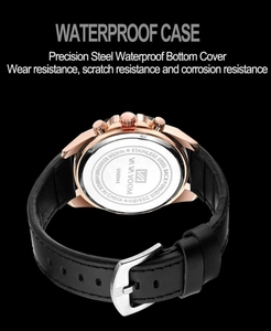 Detail view of VA6844 watch with stainless steel back and waterproof bottom cover