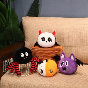 Halloween Plush Toys Ghost Pumpkin Bat Spider Dolls Festive Home Decoration Suction Cup Embroidery Stuffed Ornament Gift