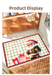 Detail of Christmas doormat with Santa Claus motif and HAVE A GOOD TIME greeting