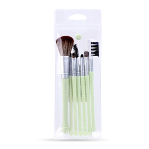 7-piece matcha green makeup brush set with soft bristles for powder, eyeshadow, and brows