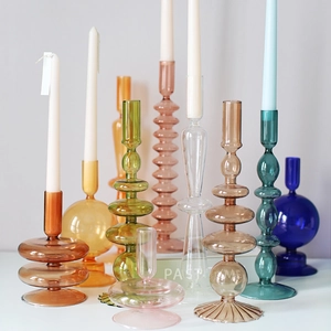 Chandelier Géométrique en Verre Moderne Vase en Verre Artistique Nordique Pour Décoration de Table Salon Cadeau Fête Mariage