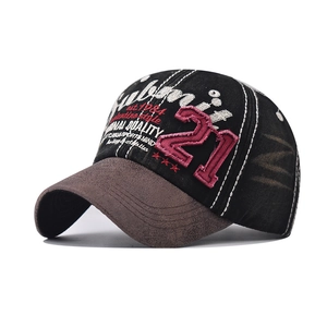 Baseball Cap Vintage Washed Cotton Denim Graphic Embroidery Casual Streetwear Sun Hat Adjustable Unisex Retro Outdoor