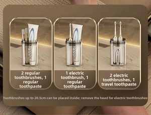 Detail showing the internal storage space of the travel toothbrush case with dimensions