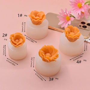 Tableau détaillé des tailles pour moules en silicone floraux avec poids et dimensions DIY