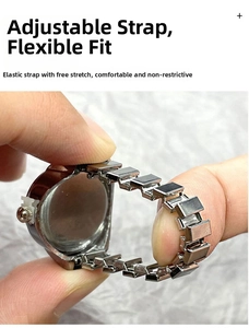 Macro shot of the flexible silver metal stretch band showing the elastic expansion detail