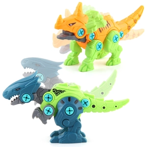 DIY take apart dinosaur building blocks toy with movable joints for creative kids' play