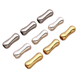 Perline a tubo in bambù placcate oro 18k in oro, argento e nero per creazione gioielli