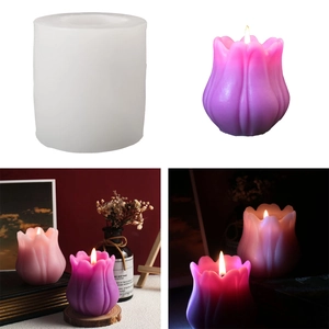 Stampo Per Candela Fiore Di Tulipano 3D Silicone Design Floreale Realistico Per Creazione Di Candele Profumate Fai Da Te Ornamento