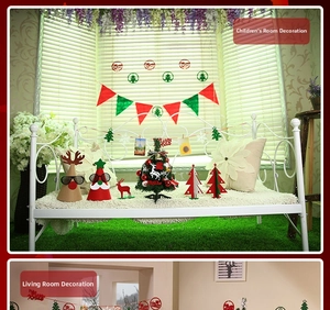 Christmas felt bunting set with reindeer and Santa hat decorations for home decor