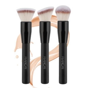 Pinceau Fond De Teint Professionnel Poils Synthétiques Souples Manche En Bois Outil De Maquillage Visage Poudre Portable