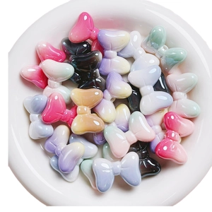 Colorful UV gradient bow-shaped resin beads for DIY jewelry and phone chain accessories