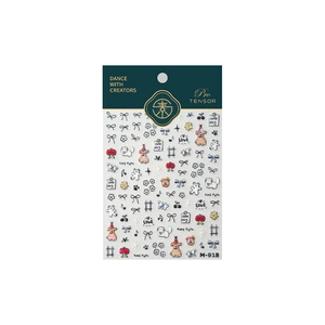Cute hand-drawn dog nail art stickers with bowknot and flower patterns M-918