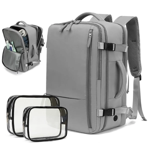 Travel Backpack Waterproof Oxford Large Capacity Business Laptop Bag USB Charging Port Transparent Storage Bags Rucksack