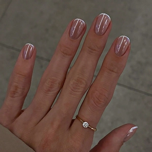 French Tip Press On Nails White Edge Nude Pink Glossy Mini Short Round Artificial False Nails For Women