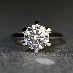 Classic 925 Sterling Silver Moissanite Ring Round Brilliant Solitaire Ring D Color High Carbon Diamond Engagement Jewelry