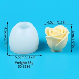 Macro view of 3D rose silicone mold dimensions for DIY candle and ice making