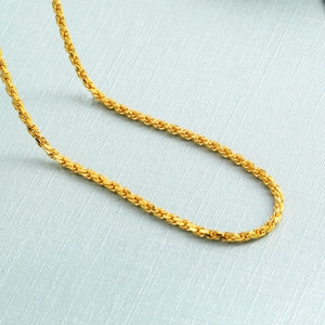 Elegant gold-tone rope chain necklace for women with high-quality twisted link design