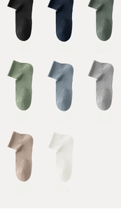 Dettaglio calzini bassi traspiranti in 8 colori con polsini a costine e texture mesh