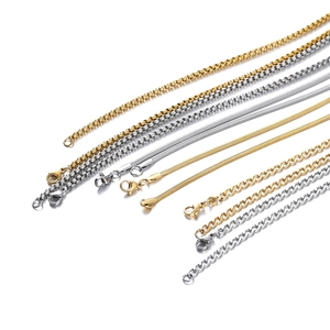 Assortimento di catene per collane fai-da-te in acciaio inossidabile oro e argento