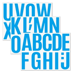 Detailed set of 4-inch blue capital letter stickers for DIY wall and car decoration