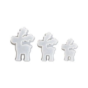 Set of 3 Christmas elk deer resin silicone molds for DIY plaster handicrafts