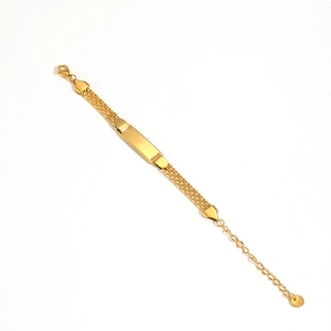Minimalist gold titanium steel mesh chain bracelet with customizable rectangular metal plate