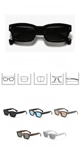 Guide détaillé des dimensions pour lunettes de soleil rectangulaires avec mesures PC
