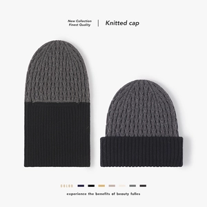 Bonnet D'hiver Bonnet En Fausse Fourrure De Lapin Tricoté Chaud Protection Des Oreilles Couleur Contrastée Torsade Tricot Côtelé Hommes Femmes