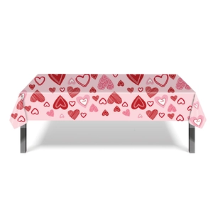 Valentine's Day Heart Pattern Disposable Tableware Paper Plates Cups Napkins Tablecloth Pink Red Wedding Party Dinner