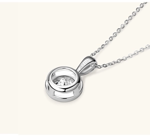 Macro detail of S925 sterling silver necklace showing the 2.00ct hallmark and stone setting