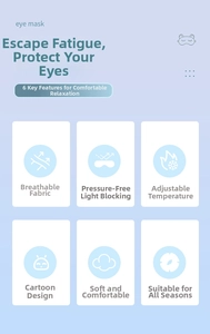 Features of Capybara eye mask showing breathable fabric and hot cold therapy functions
