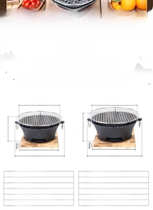 Specifiche dettagliate sulle dimensioni per stufa in ghisa per tè e barbecue