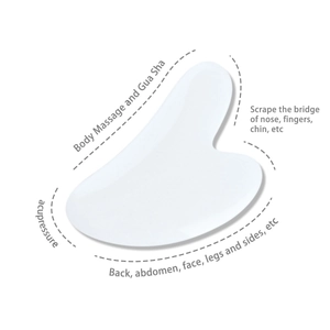 Professional white resin heart-shaped Gua Sha tool for full body massage and acupressure